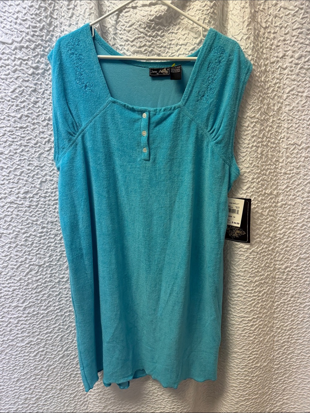 Jane Ashley Aqua Blue Sleeveless Robe/House Dress